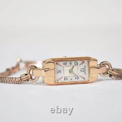 1930 s Vintage 18K Rose Gold JAEGER LECOULTRE Épuiser watch