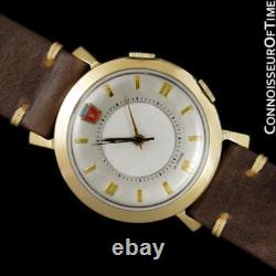 1955 Jaeger-LeCoultre Memovox Vintage Hommes Poignet Alarme, 10K or Rempli Ford