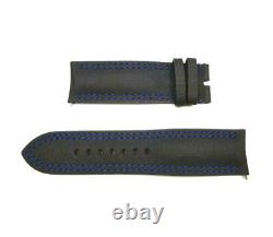 23 x 22 nylon noir Jaeger Le-Coultre bracelet avec couture bleue