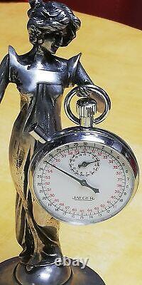 (2430ER) VINTAGE RARE Pocket Watch TIMER JAEGER 1/10 Second SWISS Cal R320
