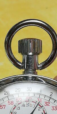 (2430ER) VINTAGE RARE Pocket Watch TIMER JAEGER 1/10 Second SWISS Cal R320