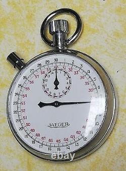 (2430ER) VINTAGE RARE Pocket Watch TIMER JAEGER 1/10 Second SWISS Cal R320
