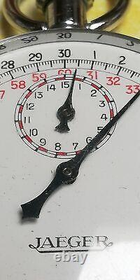 (2430ER) VINTAGE RARE Pocket Watch TIMER JAEGER 1/10 Second SWISS Cal R320