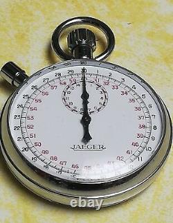 (2430ER) VINTAGE RARE Pocket Watch TIMER JAEGER 1/10 Second SWISS Cal R320