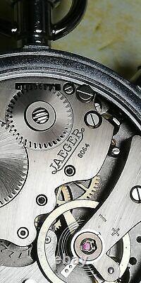 (2430ER) VINTAGE RARE Pocket Watch TIMER JAEGER 1/10 Second SWISS Cal R320