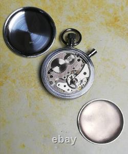 (2430ER) VINTAGE RARE Pocket Watch TIMER JAEGER 1/10 Second SWISS Cal R320