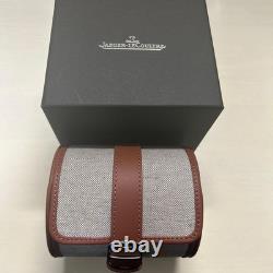 Boîtier de montre Jaeger-LeCoultre toile cuir gris marron pochette de voyage