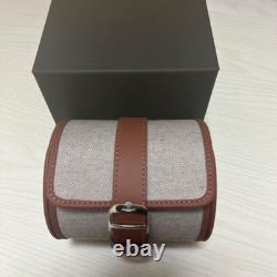 Boîtier de montre Jaeger-LeCoultre toile cuir gris marron pochette de voyage
