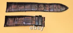 Bracelet De Montre En Cuir D'Alligator Noir Authentique Jaeger LeCoultre 21/18mm