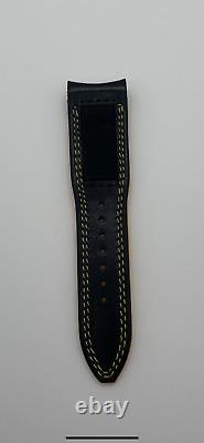 Bracelet Jaeger Lecoultre Croco Noir surpicure jaune avec insert et pompes