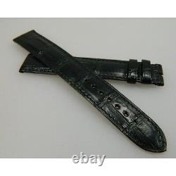 Bracelet crocodile noir 17mm