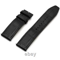 Bracelet de montre en cuir noir véritable JAEGER LE COULTRE 21/20 mm #630