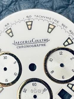 Cadran de montre Jaeger Lecoultre chronographe blanc/or T 26mm NAD sans pieds