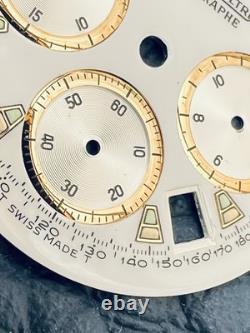 Cadran de montre Jaeger Lecoultre chronographe blanc/or T 26mm NAD sans pieds