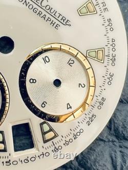 Cadran de montre Jaeger Lecoultre chronographe blanc/or T 26mm NAD sans pieds