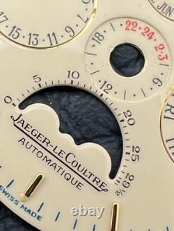 Cadran de montre Jaeger Lecoultre triple date blanc/or 28mm NAD sans pieds