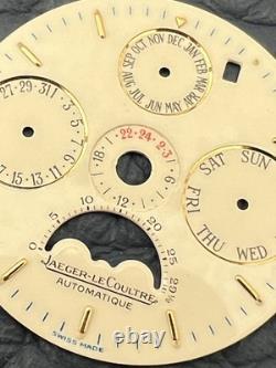 Cadran de montre Jaeger Lecoultre triple date blanc/or 28mm NAD sans pieds