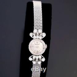 Femmes 14K or Blanc Diamant Bracelet Lecoultre Montre de Luxe CA1950S