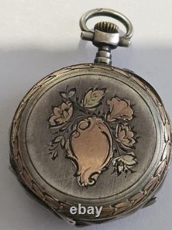 Gousset De Col Lecoultre Argent Lesage A Mayenne Belle Epoque Vintage 1890 Gousset De Col Lecoultre Argent Lesage A Mayenne Belle Epoque Vintage 1890