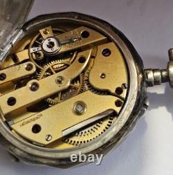 Gousset De Col Lecoultre Argent Lesage A Mayenne Belle Epoque Vintage 1890