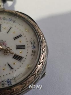 Gousset De Col Lecoultre Argent Lesage A Mayenne Belle Epoque Vintage 1890
