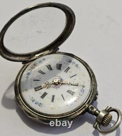 Gousset De Col Lecoultre Argent Lesage A Mayenne Belle Epoque Vintage 1890