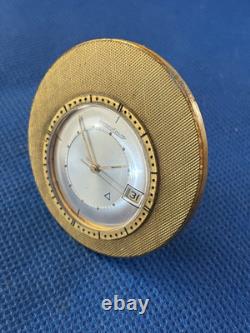 Horloge de bureau de date d'alarme Jaeger LeCoultre Memovox en cours