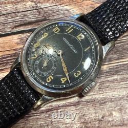 JAEGER-LECOULTRE Vintage cadran noir doré à remontage manuel noir et or 30,5