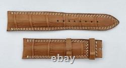 Jaeger-LeCoultre Bracelet En Cuir Alligator Marron Clair Courbé 21/18