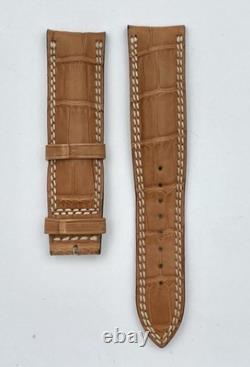 Jaeger-LeCoultre Bracelet En Cuir Alligator Marron Clair Courbé 21/18