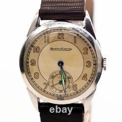 Jaeger-LeCoultre Montre Vintage Gentlemans en Acier 84075 Cuir Noir