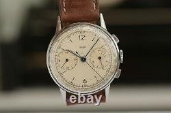 Jaeger-LeCoultre chronograph vintage! Bauhaus looks! 36,5mm oversize case