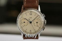 Jaeger-LeCoultre chronograph vintage! Bauhaus looks! 36,5mm oversize case