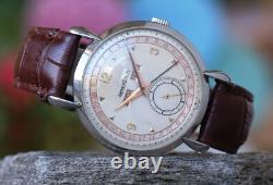 Jaeger Le-coultre Triple Date Vintage Stainles Steel Nice Condit 36.00 MM