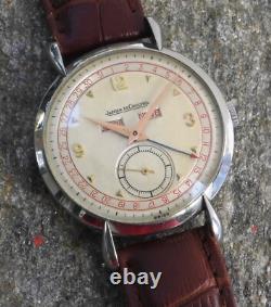 Jaeger Le-coultre Triple Date Vintage Stainles Steel Nice Condit 36.00 MM