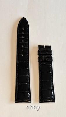 Jaeger-Lecoultre Authentique Bracelet en Cuir d'Alligator Noir 19 Mm