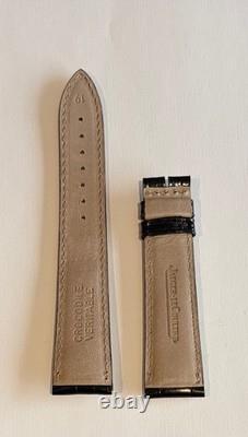 Jaeger-Lecoultre Authentique Bracelet en Cuir d'Alligator Noir 19 Mm