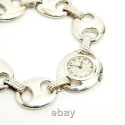Jaeger Lecoultre Hermès 1970 Montre Grain de Café Silver Bracelet Watch Hermes