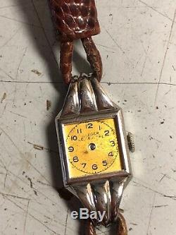 Jaeger Lecoultre Lady Watch Steel Art Deco Calibre 407 Vintage Used For Part