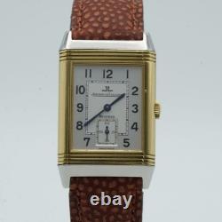 Jaeger Lecoultre Montre Hommes 26MM Acier / Or Reverso Grand Taille 270.5.62 Pap