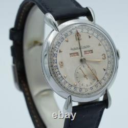 Jaeger Lecoultre Triple Calendrier 2904 Montre Hommes 36MM Acier Vintage
