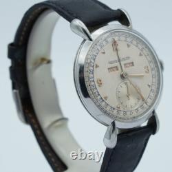 Jaeger Lecoultre Triple Calendrier 2904 Montre Hommes 36MM Acier Vintage