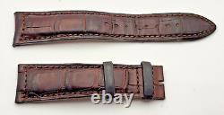 Jaeger Lecoultre Véritable Alligator Marron Bracelet Montre Cuir 21/18mm 80+