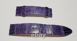 Jaeger Lecoultre Véritable Alligator Violet Bracelet Montre Cuir 17/16mm 65+