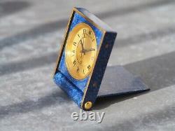 Jaeger-Lecoultre memovox travel clock 70's vintage watch lapis lazuli style