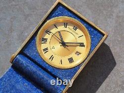 Jaeger-Lecoultre travel clock alarm blue lapis memovox vintage watch reveil