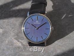 Jaeger-Lecoultre ultra thin blue lacquered dial cal. 818-3 s. Steel vintage watch