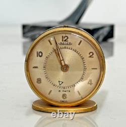 Jaeger Suisse montre de bureau / reveil de voyage mécanique fonctionnel 8 days