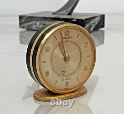 Jaeger Suisse montre de bureau / reveil de voyage mécanique fonctionnel 8 days