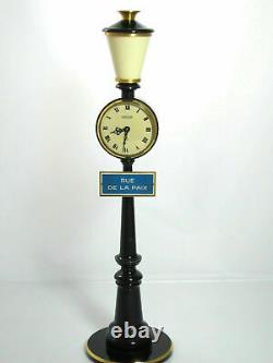 Jaeger le Coultre Horloge de Table Rue De La Paix Noir Émail Parfait État
